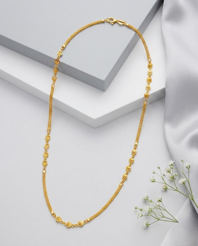 Rose Design Gold Finish Chain for Women