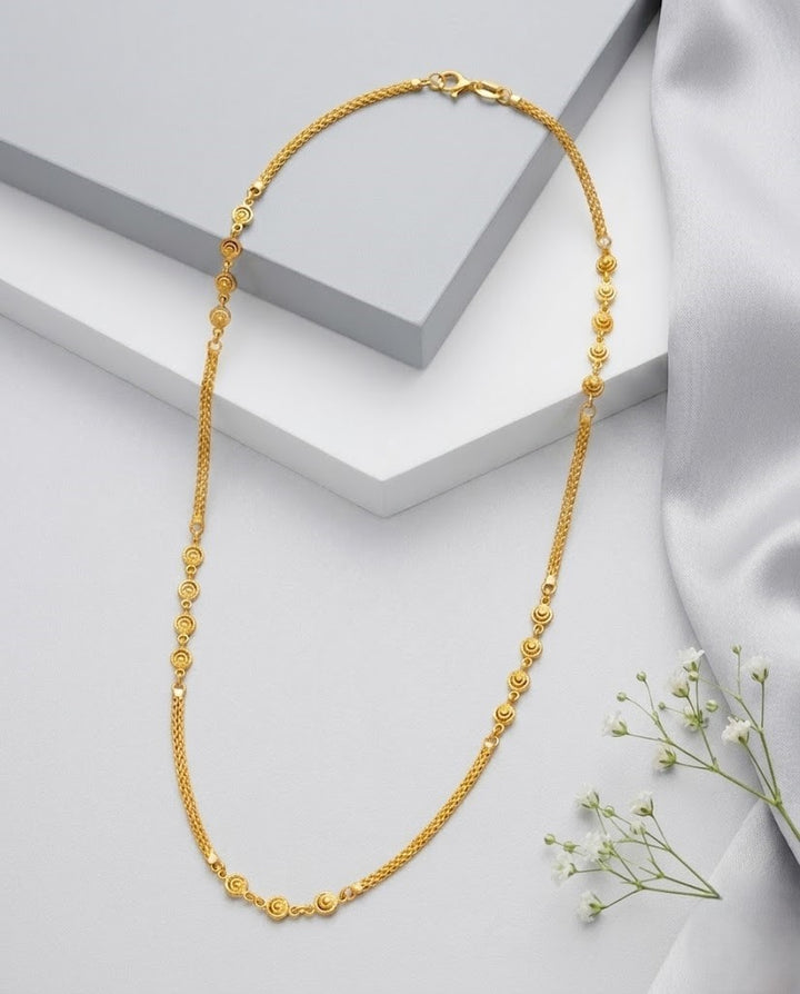 Rose Design Gold Finish Chain for Women