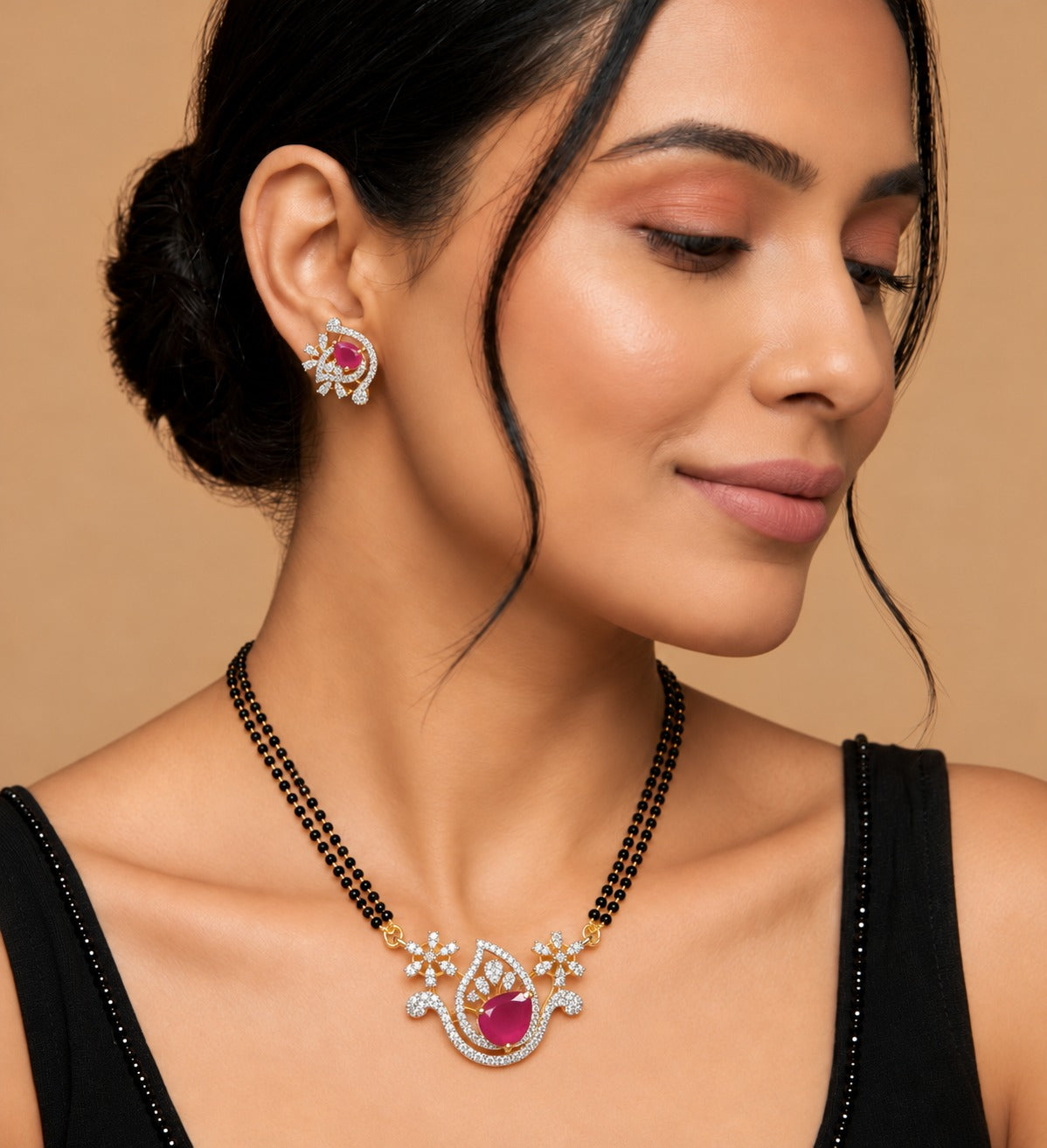 Navya Paisley Drop Mangalsutra Set – 18 Inch