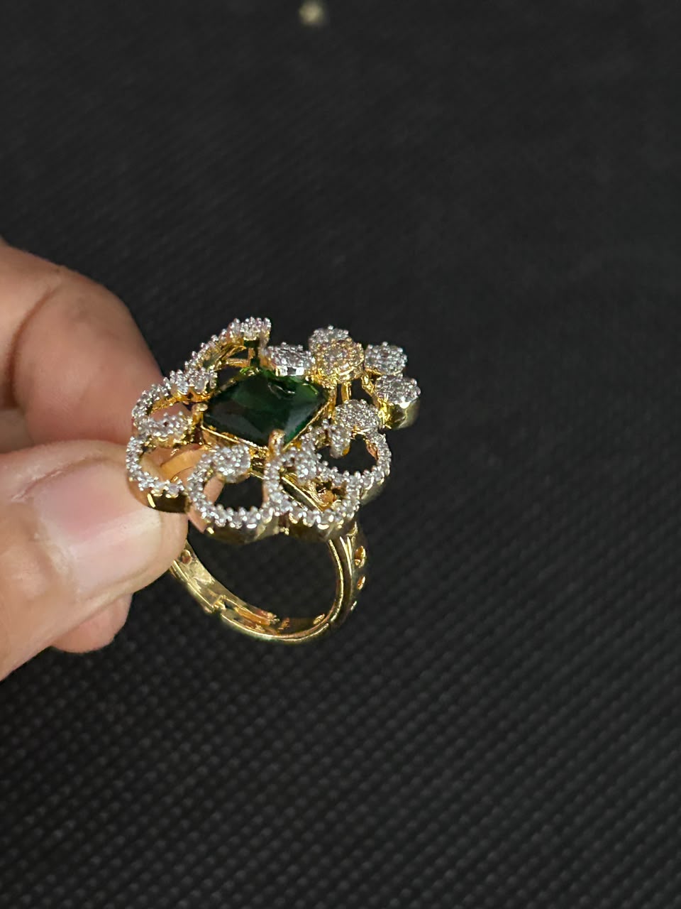 Elara Royal Swirl Adjustable Statement Ring