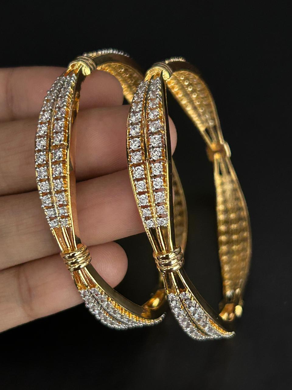 Aurevia Regal Twin-Line Bangle Set