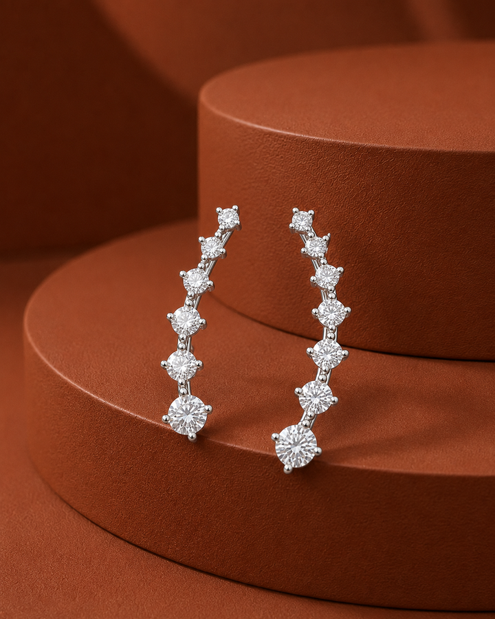 Diamond-Style Ear Cuff for Women – Gold & Silver Finish|