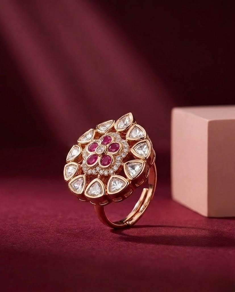 Harinika Green Kundan AStatement Ring
