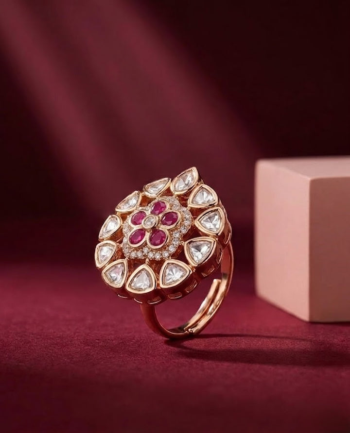Harinika Green Kundan AStatement Ring