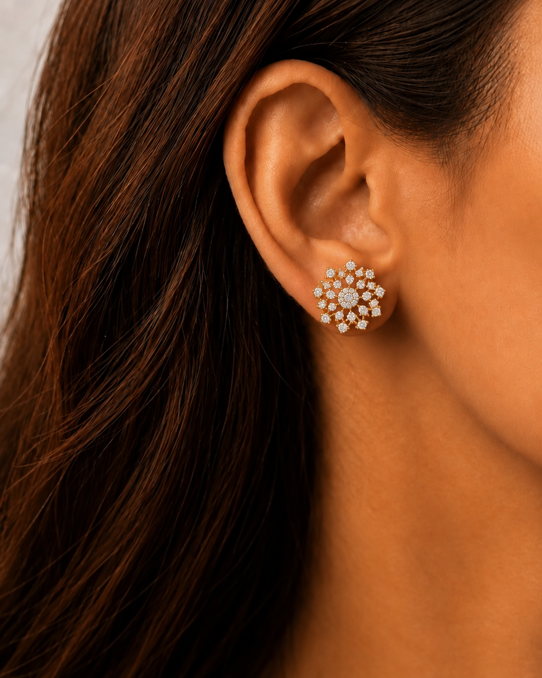 Eloria Floral Cluster Screw-Back Stud Earrings