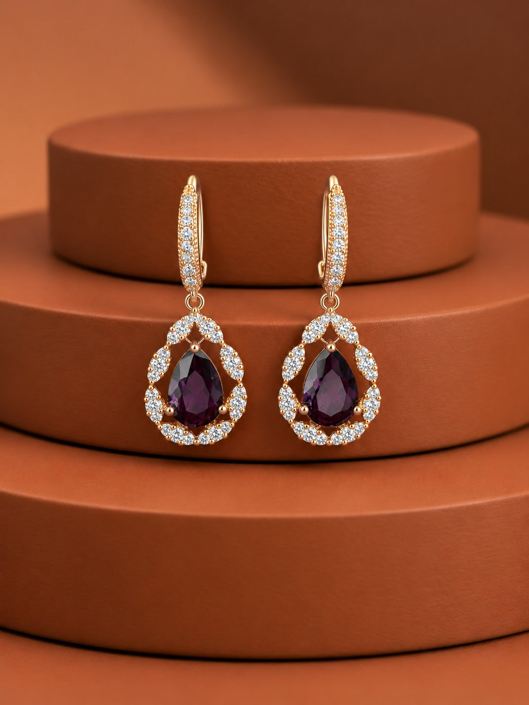 Solid Luxe Teardrop Halo Earrings