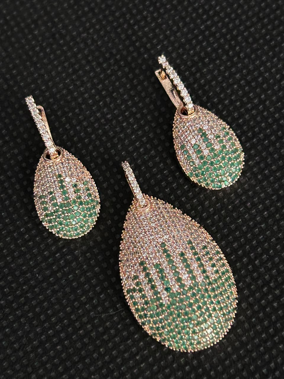 Aurevia Spectrum Teardrop Pendant & Earrings Set