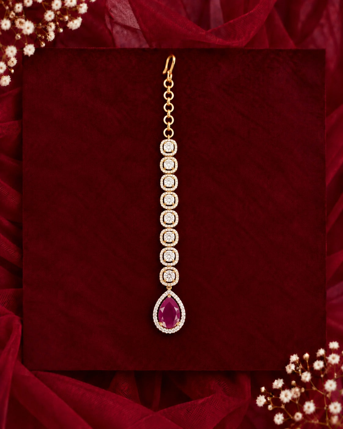 Luxe Halo Teardrop Maang Tikka