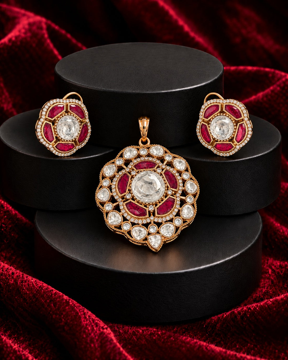 Maharani Kundan Pendant Set