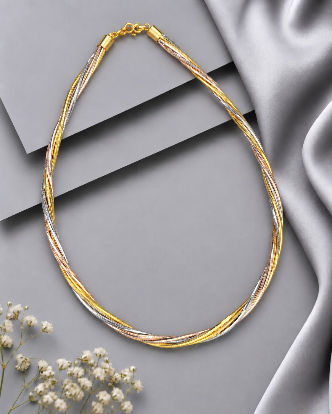 Avelisse Tri-Tone Twisted Strand Chain