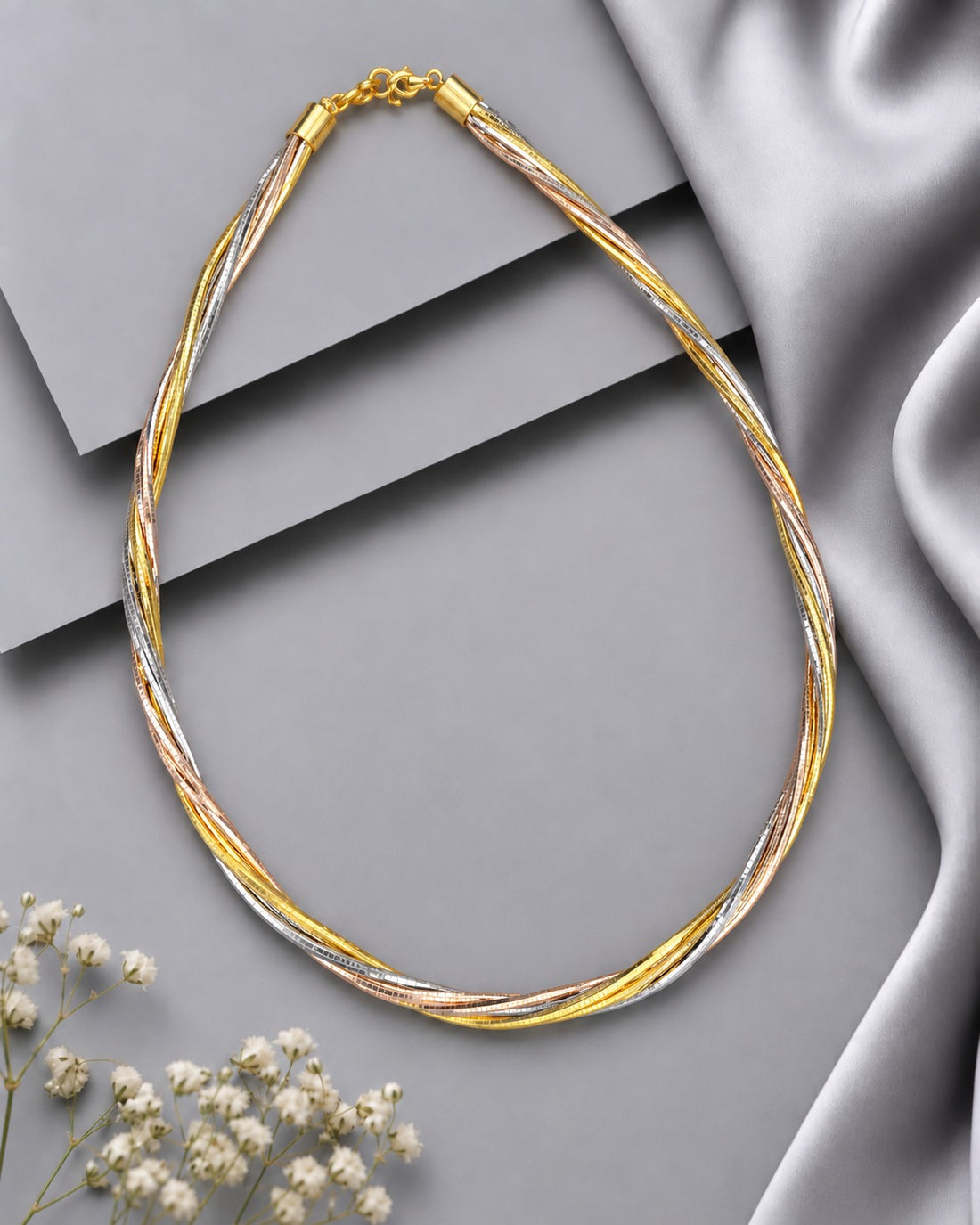 Avelisse Tri-Tone Twisted Strand Chain