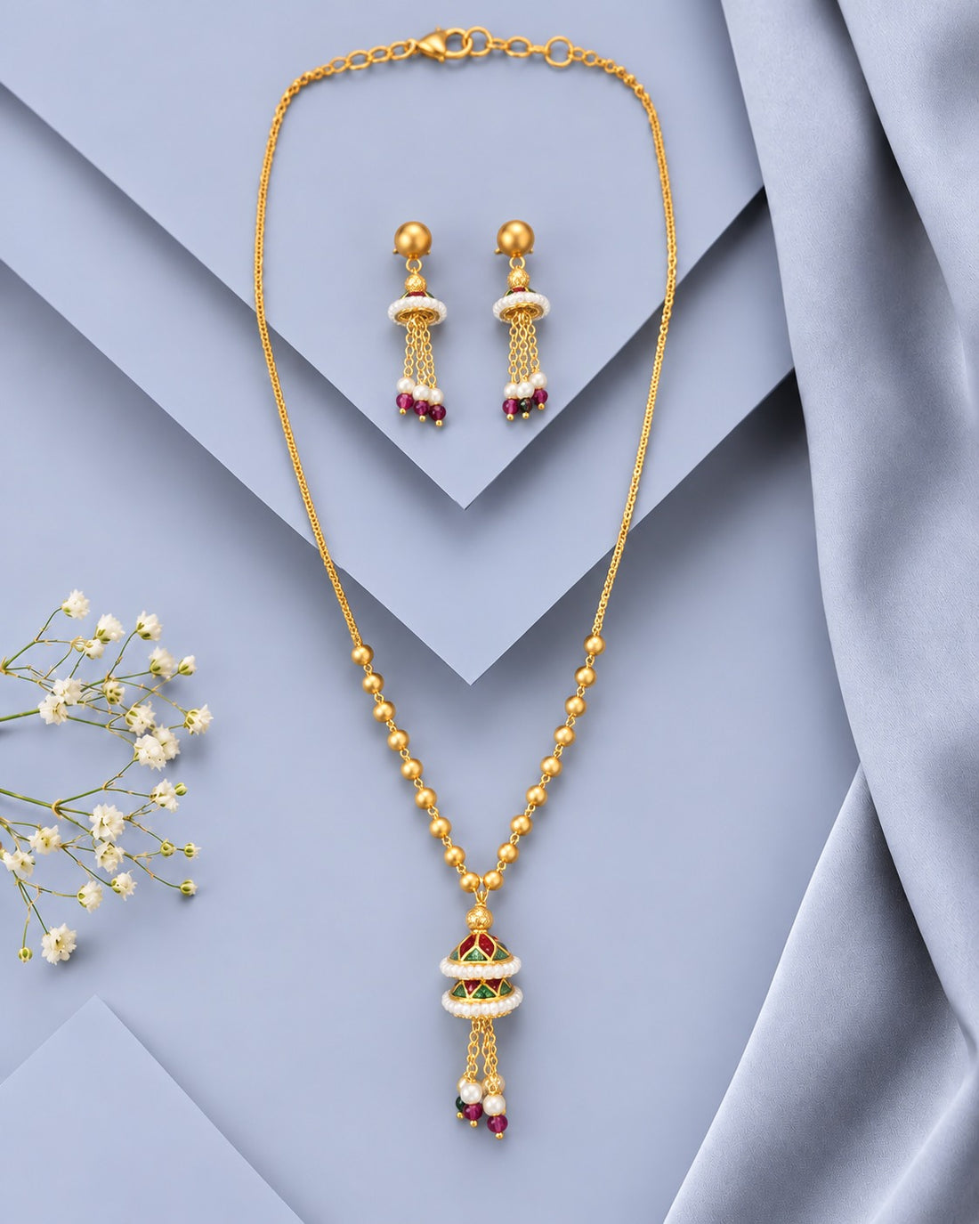 Solid Heritage Jhumki Designer Mala Set