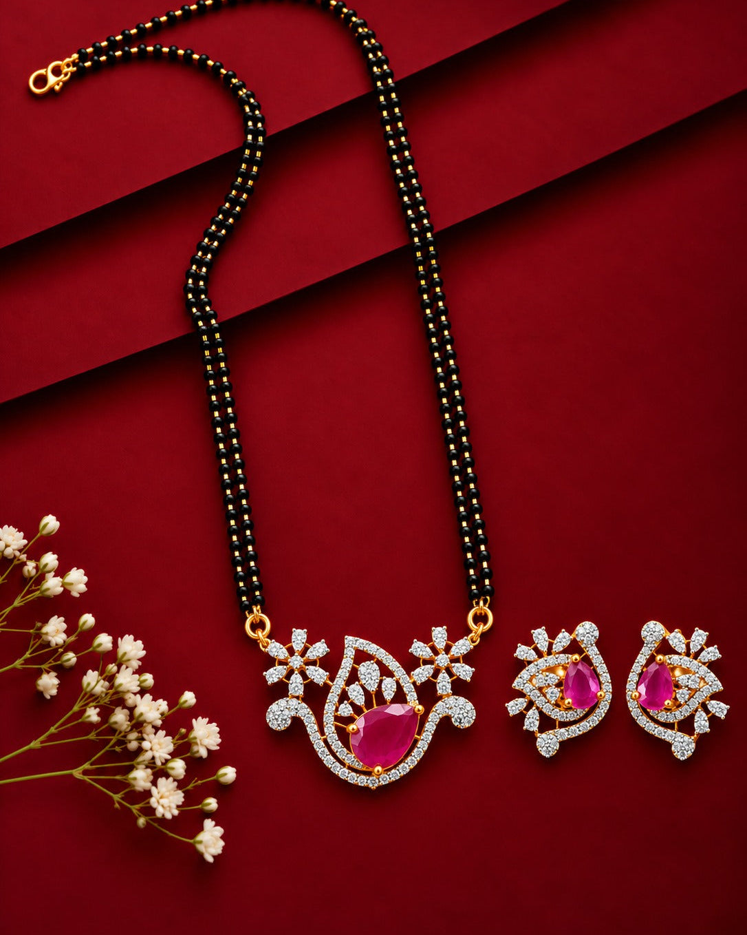 Navya Paisley Drop Mangalsutra Set – 18 Inch