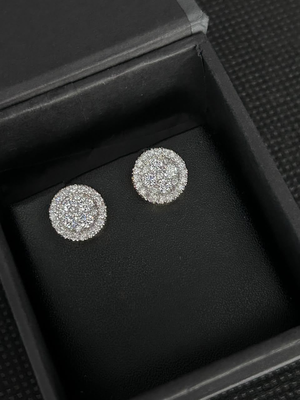 Aurielle Round Halo Diamond-Look Stud Earrings