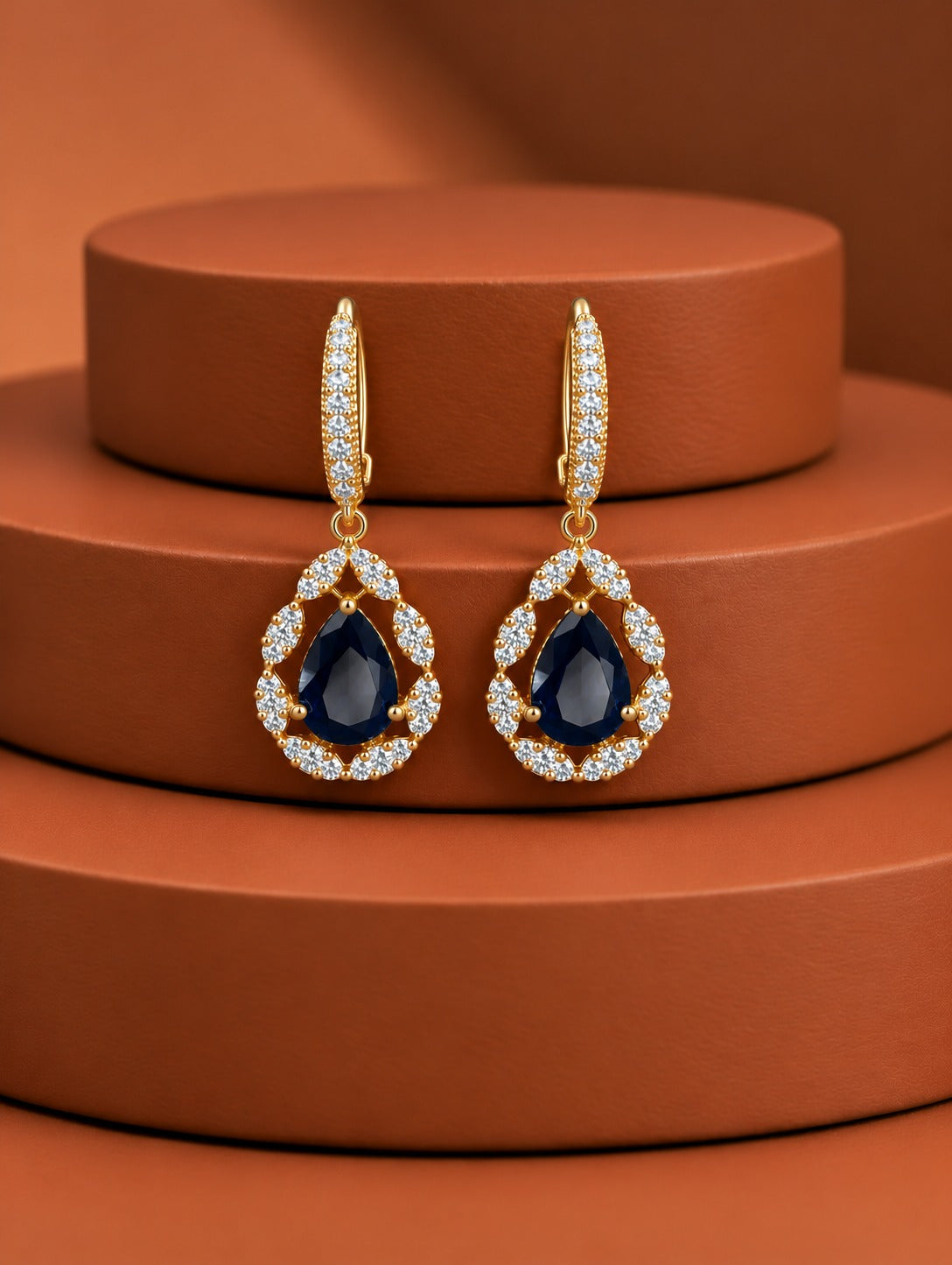 Solid Luxe Teardrop Halo Earrings