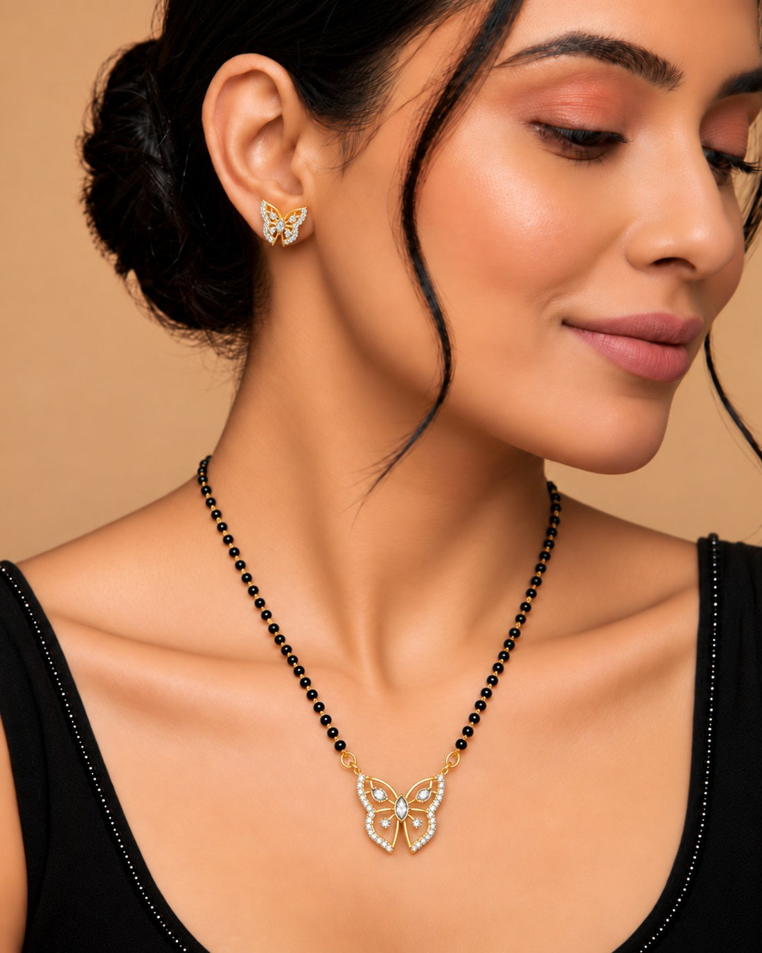 Titli Diamond-Look Mangalsutra Set – 18 Inch