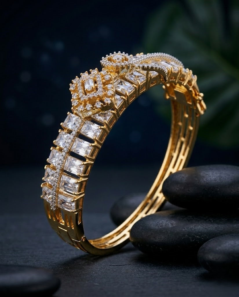 Aarunya Midnight Royale Openable Kada Bracelet for Women