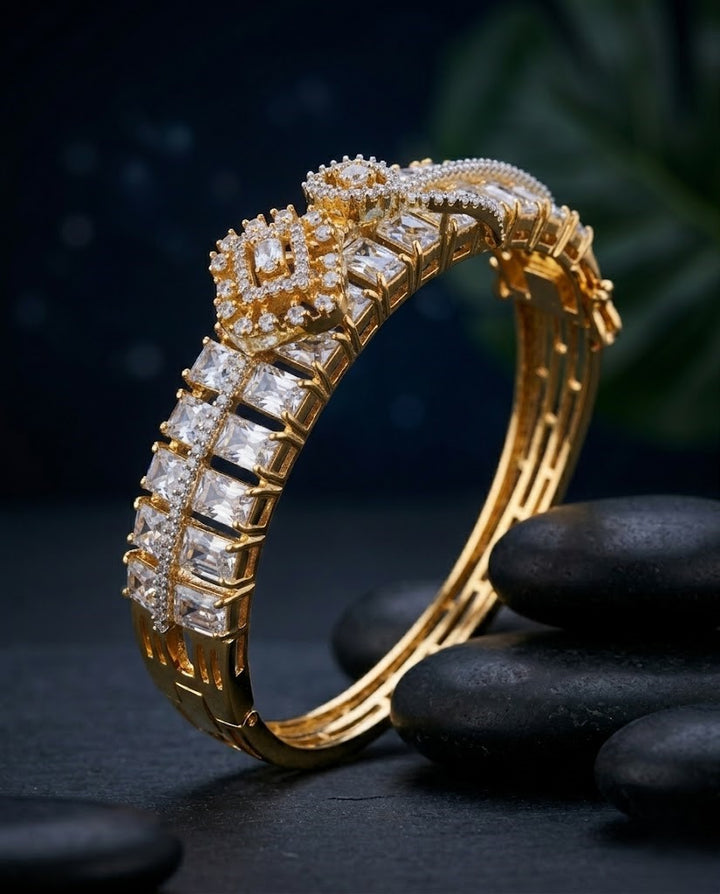 Aarunya Midnight Royale Openable Kada Bracelet for Women