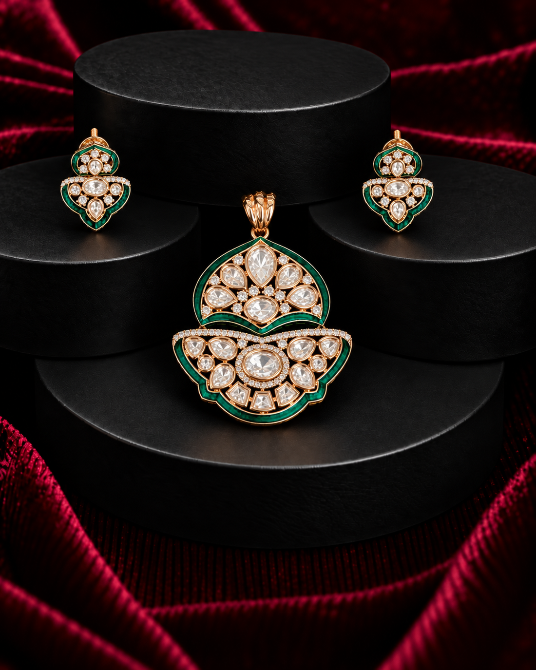 Screw Pech Meherika Polki  Pendant Set