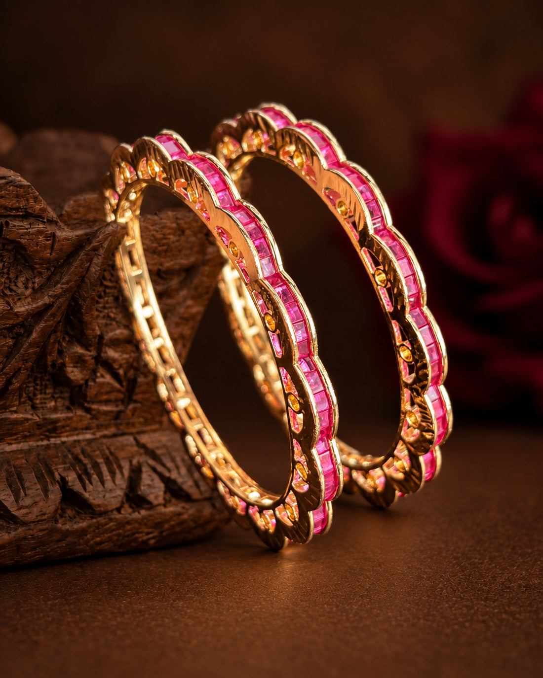 Howrah Ruby Wave Crystal Bangles