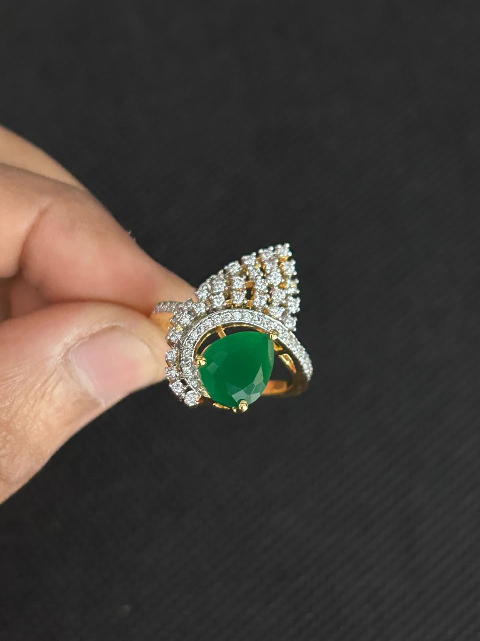 Celestia Teardrop Adjustable Statement Ring