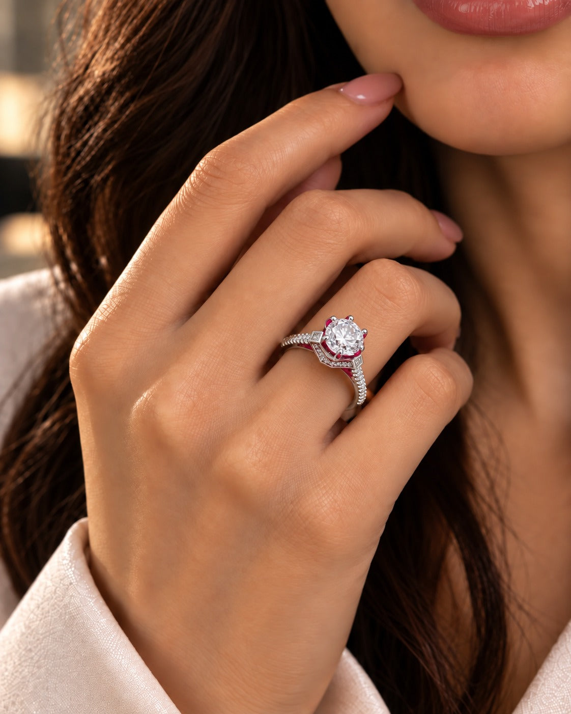 Reyanshi Crown Solitaire Ring