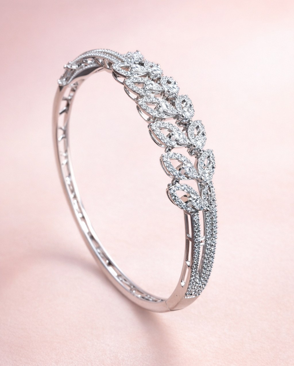 Diamond ring on a pink background