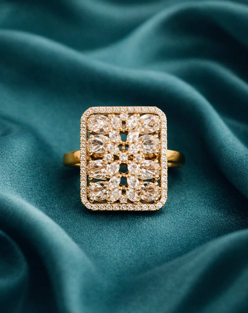 Adjustable AD Stone Statement Ring for Women – Multi Colour Variants