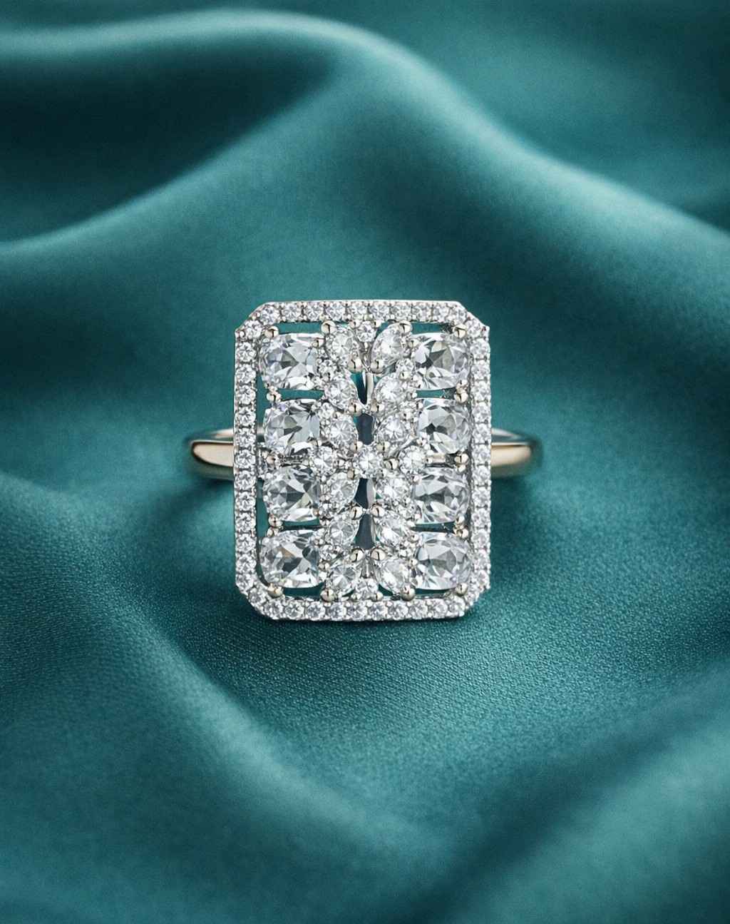 Adjustable AD Stone Statement Ring for Women – Multi Colour Variants