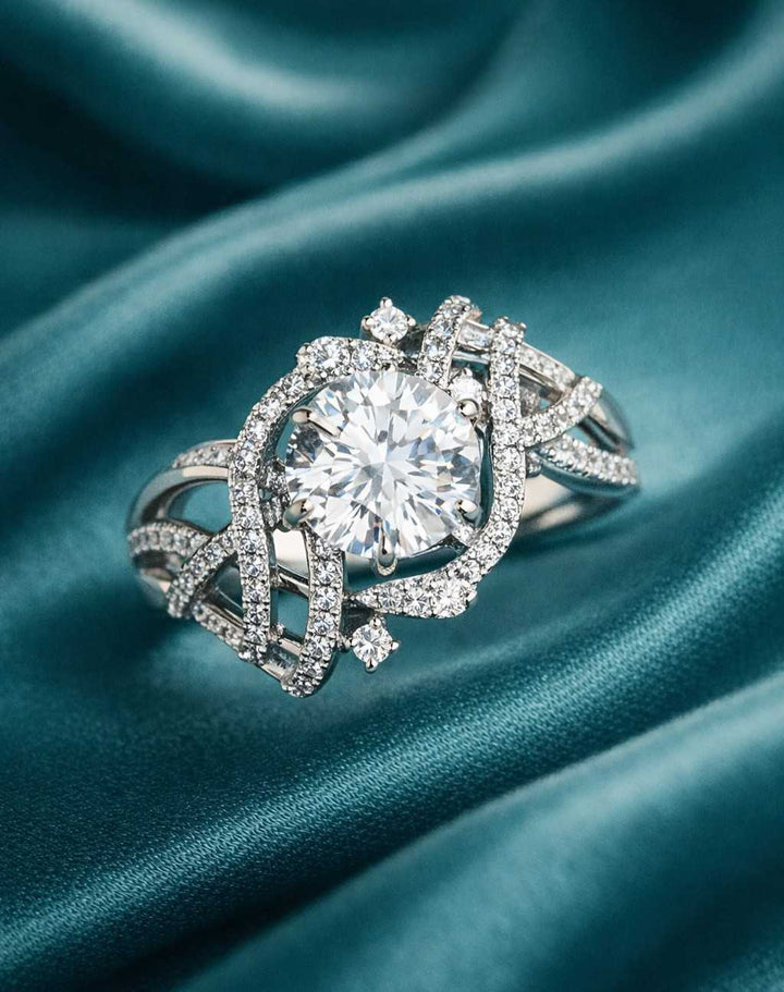 Designer Adjustable Statement Ring for Women – Silver Finish