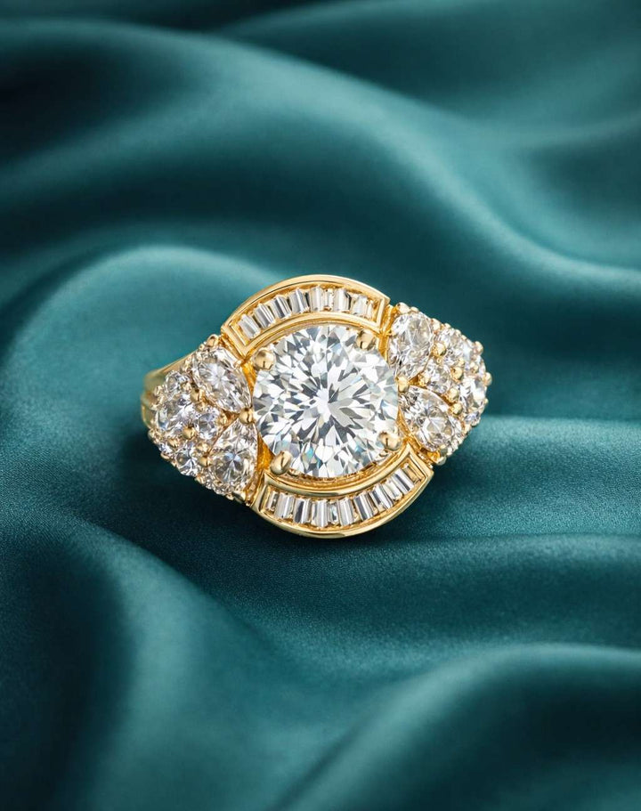 Adjustable Designer Statement Ring for Women – Gold & Silver Finish