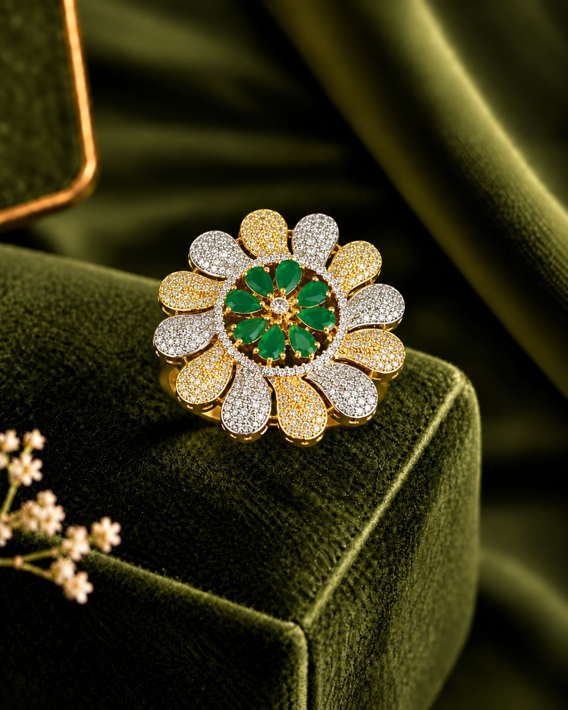 Regal Bloom Adjustable Statement Ring