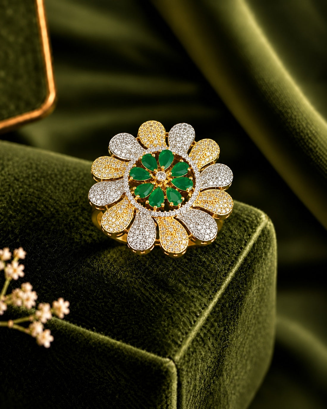 Regal Bloom Adjustable Statement Ring