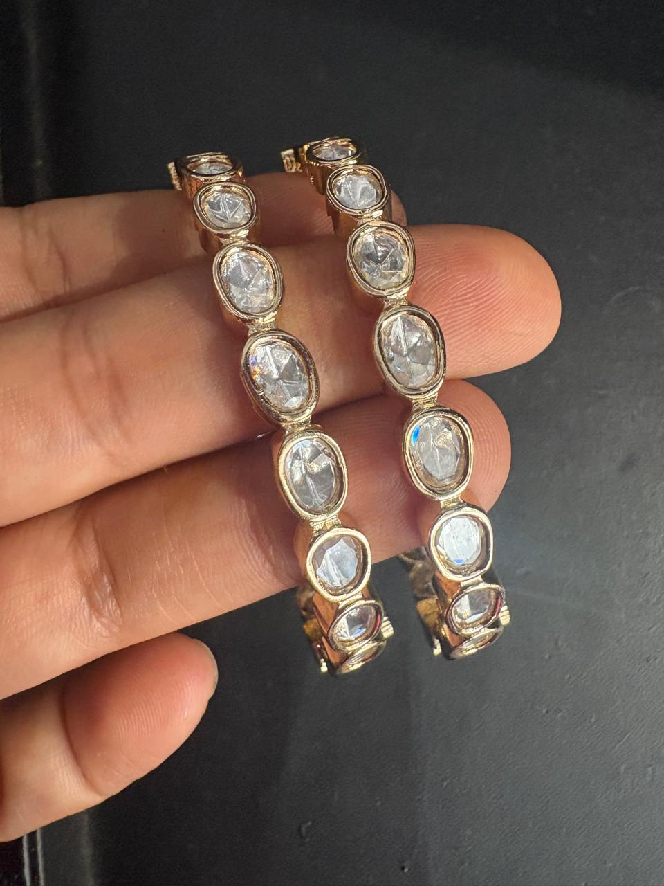 Openable Moissanite Kundan Bangle  2.4, 2.6 & 2.8