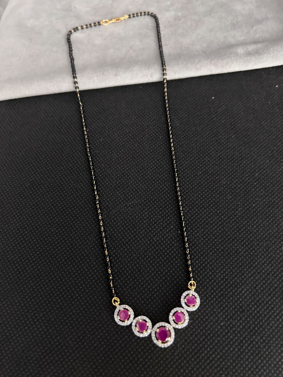18 Inch Halo Stone Mangalsutra Set