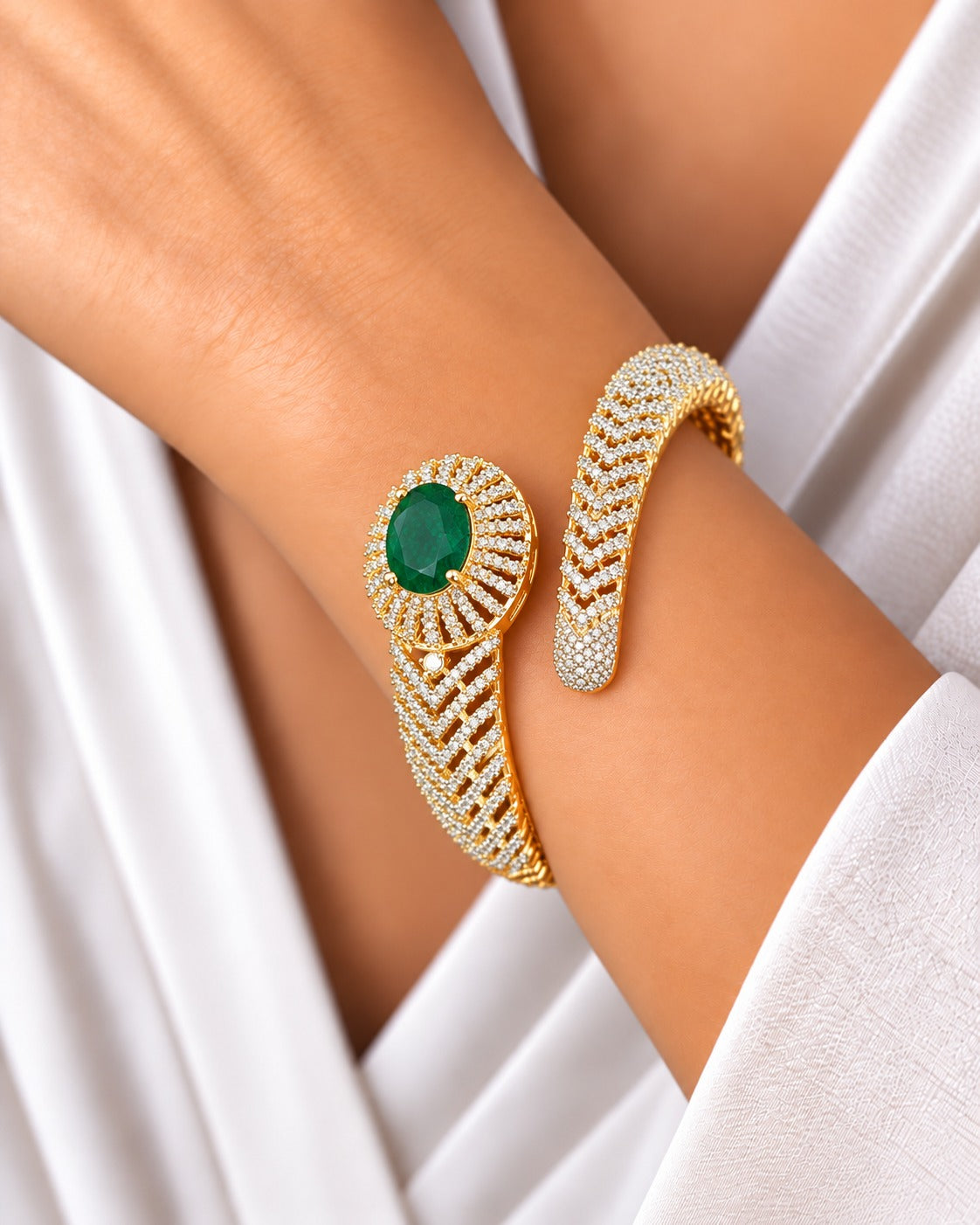 Evelora Oval Openable Stone Bracelet – Ruby & Green | Fits 2.4 & 2.6