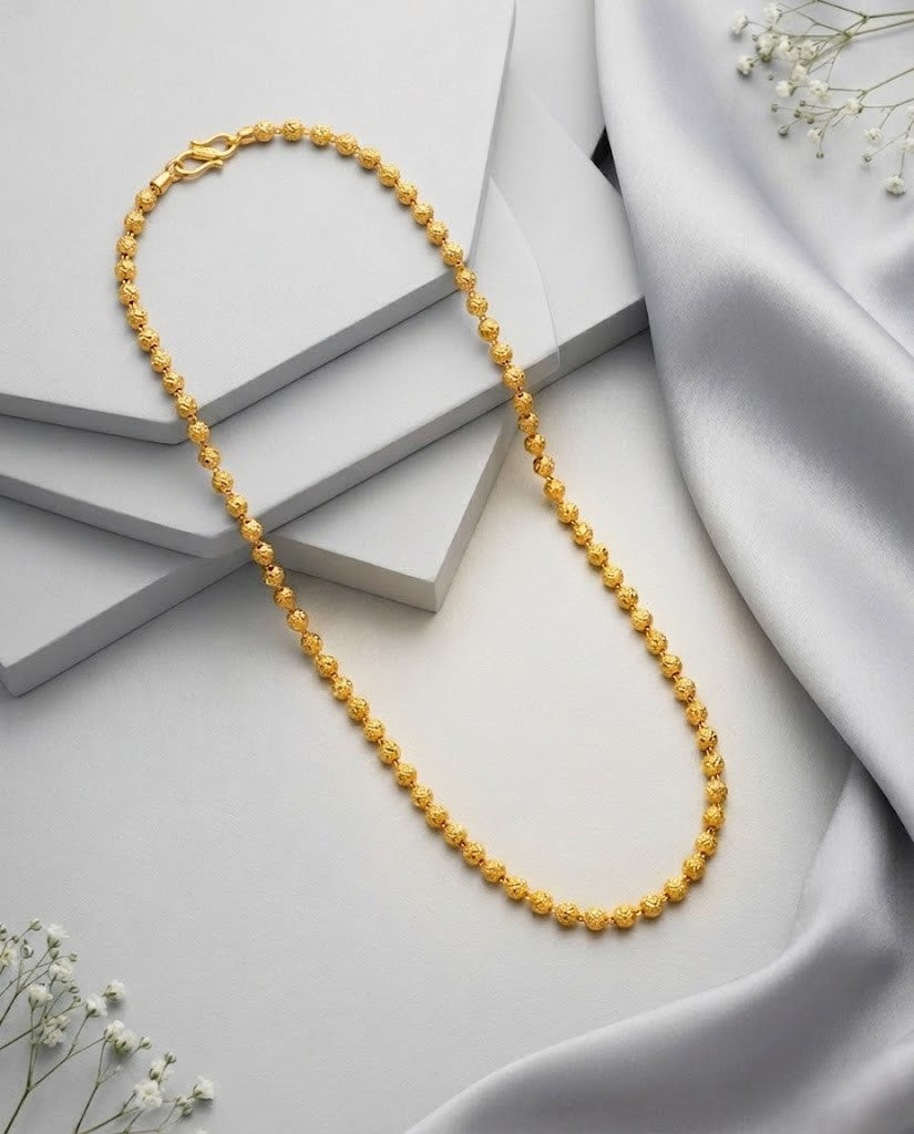 Gold Finish Beaded Chain for Women