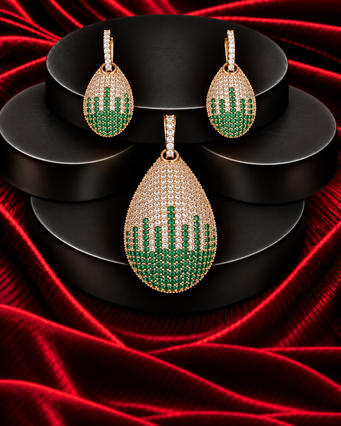 Aurevia Spectrum Teardrop Pendant & Earrings Set