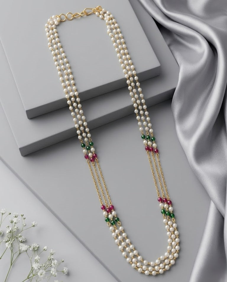 Noorvati Royal Pearl Beaded Mala Necklace