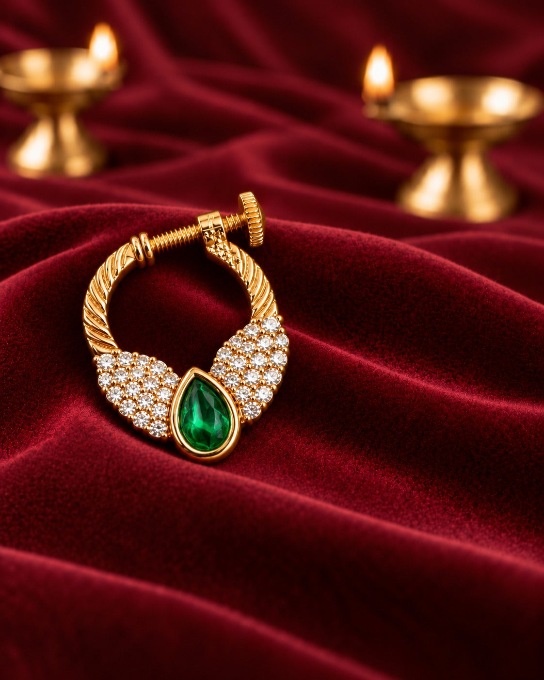 Royal Teardrop Stone Nath – Screw Type