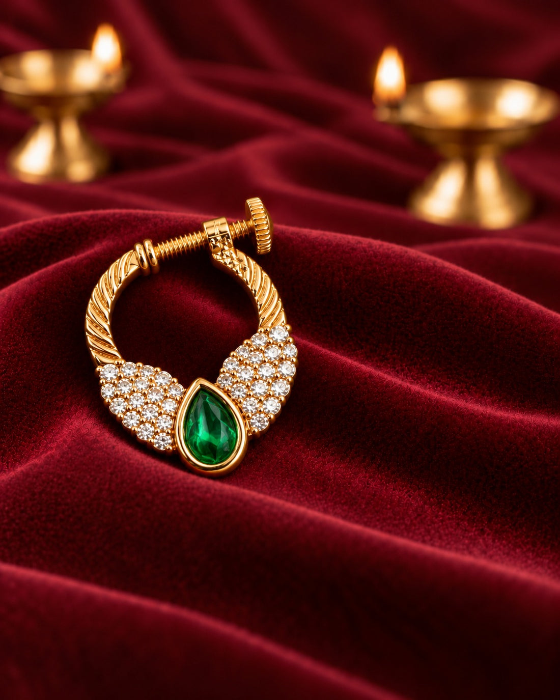 Royal Teardrop Stone Nath – Screw Type