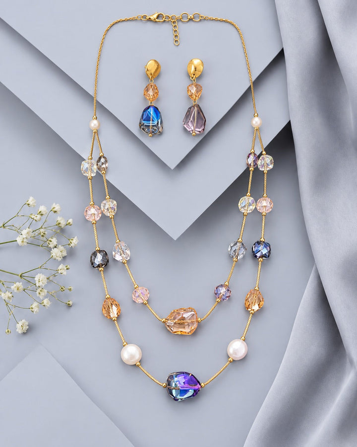 Aurelia Multicolour Crystal Designer Mala Set