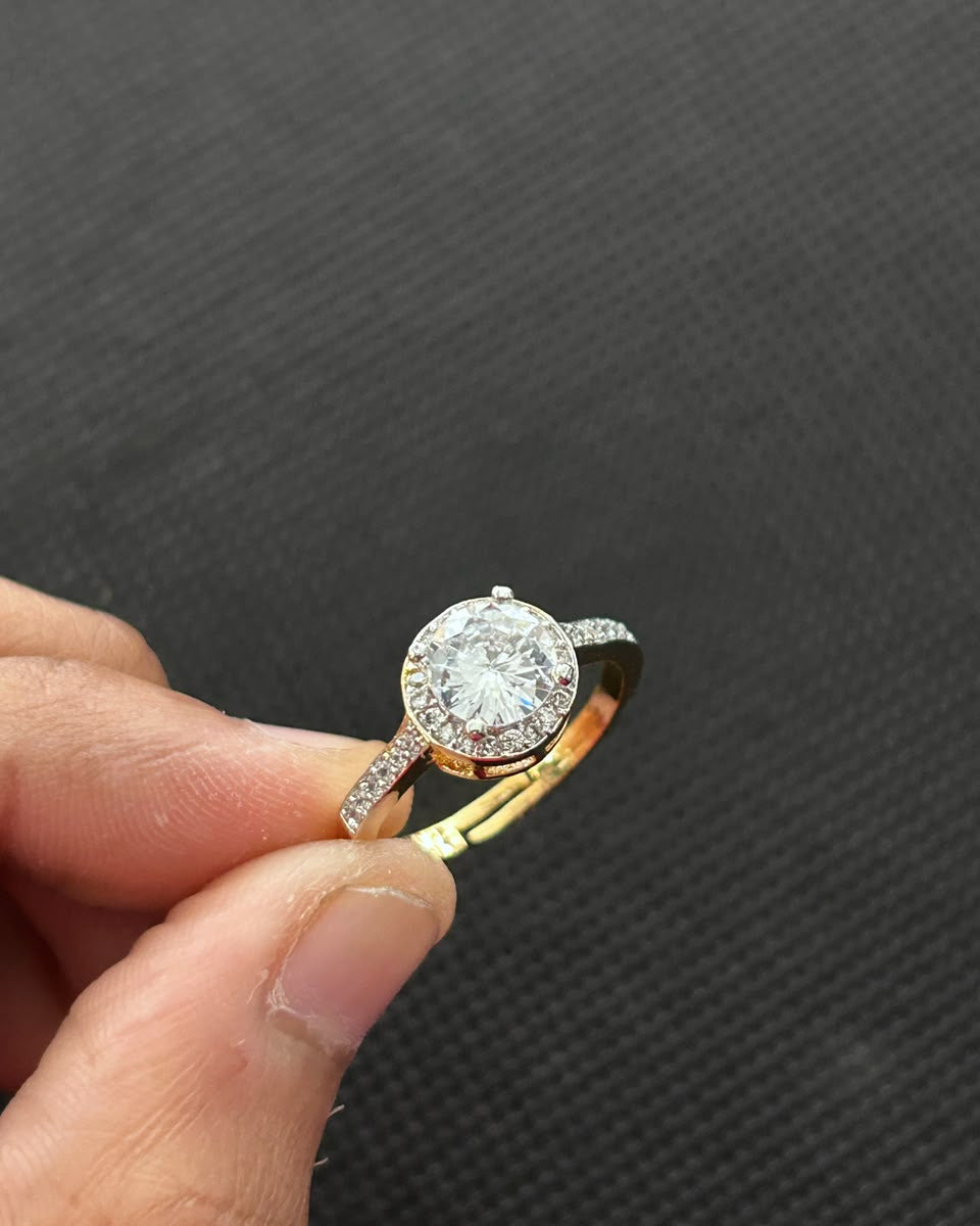 Elegant Adjustable Solitaire Diamond Ring