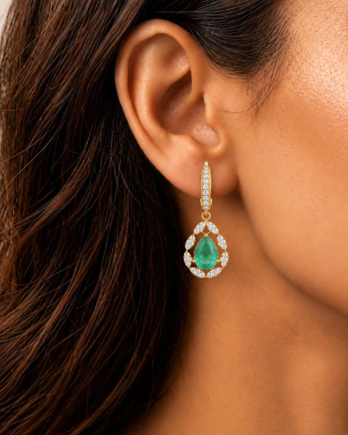 Solid Luxe Teardrop Halo Earrings