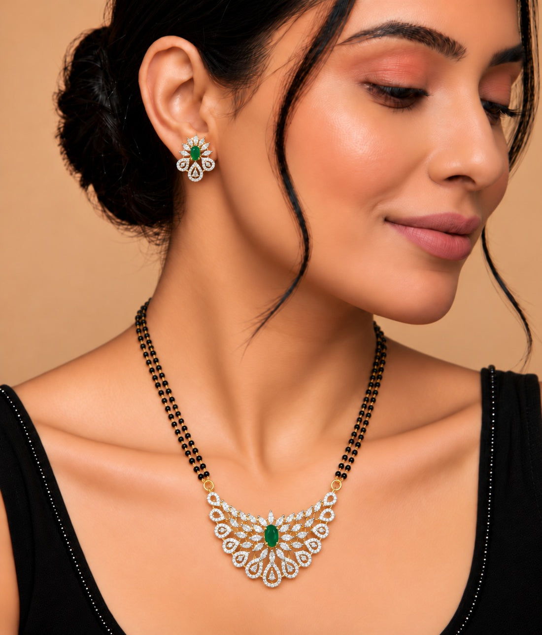 Shanaya Peacock Fan Mangalsutra Set – 24 Inch