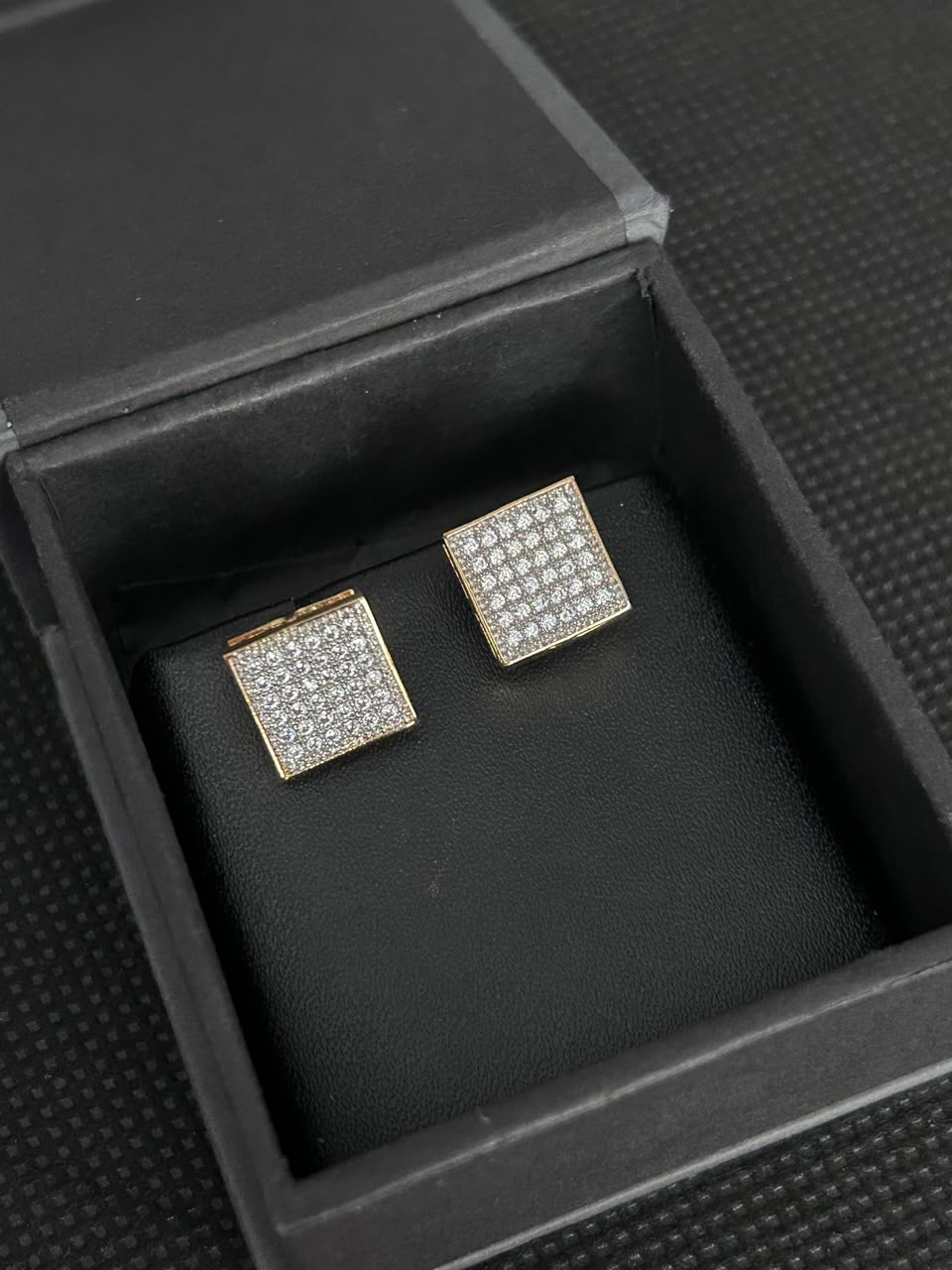 Luxe Square Diamond-Look Stud Earrings