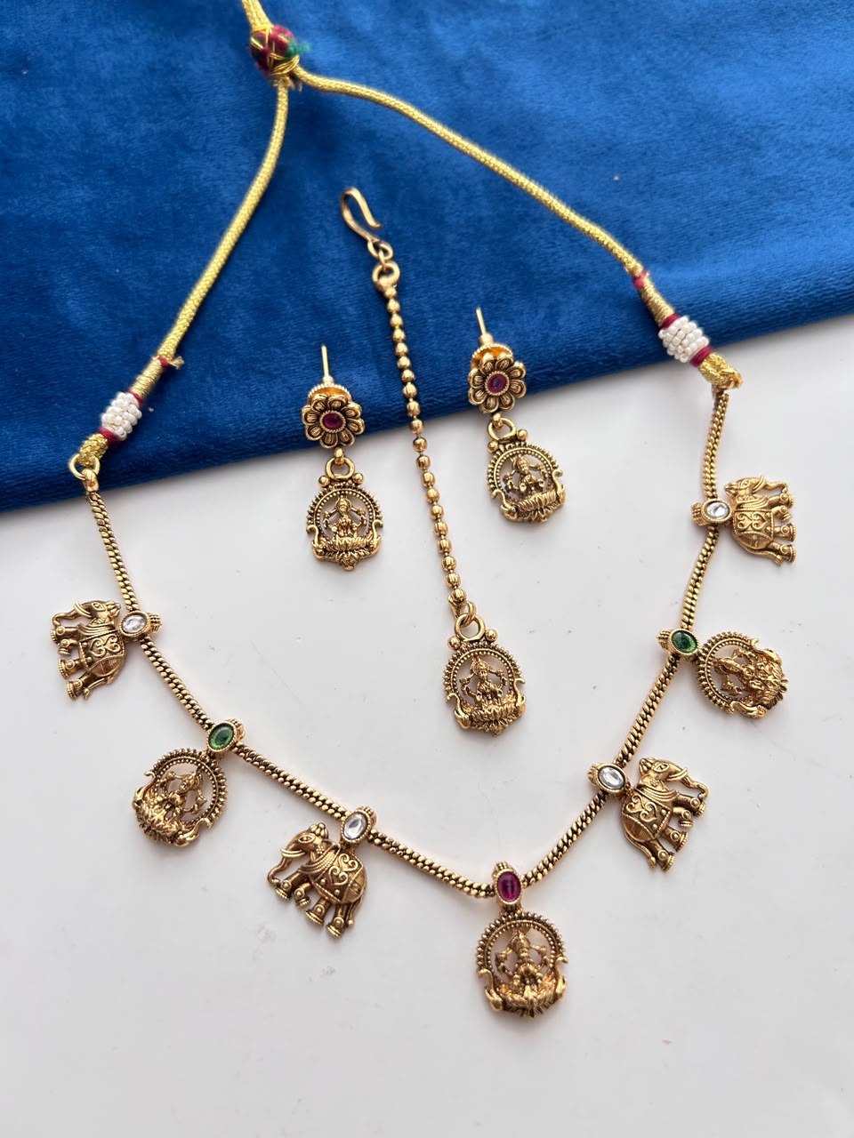 Royal Gaja Lakshmi Heritage Necklace Set