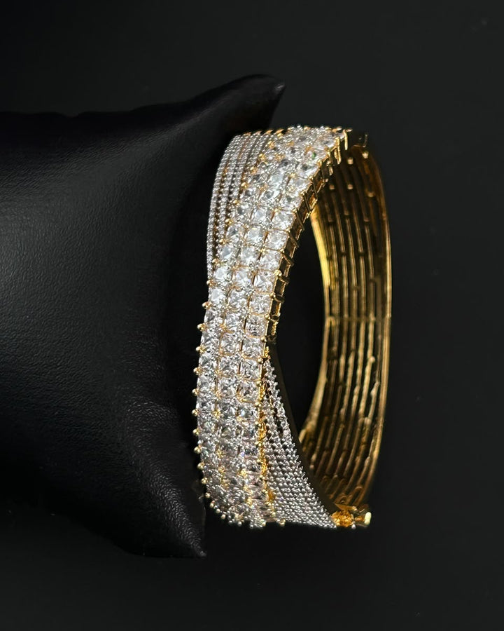Luxeva Oval Openable Princess-Cut Diamond-Look Bracelet – Fits 2.4 & 2.6