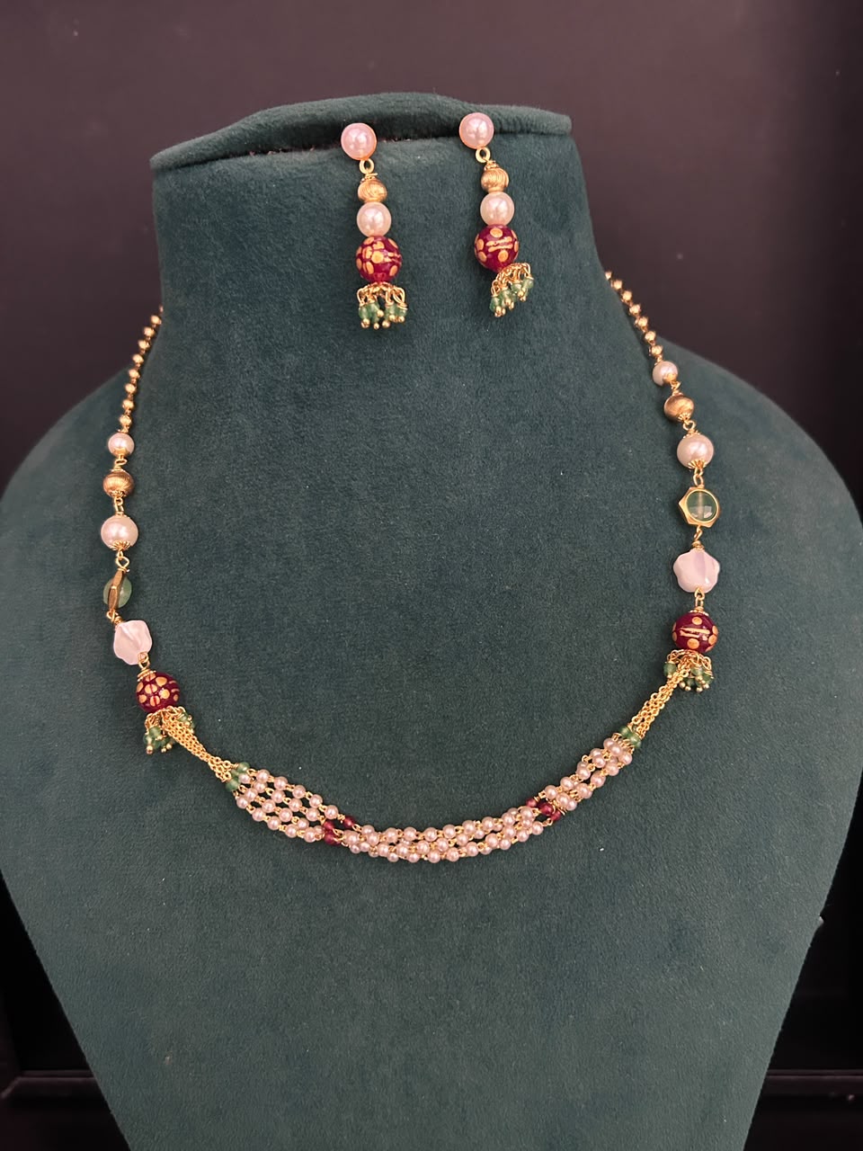 Gulnaar Pearl & Meenakari Designer Mala Set