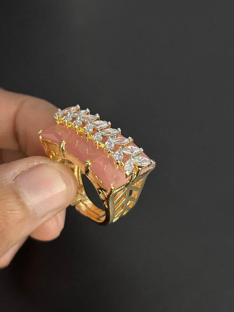 Elowen Crystal Vine Adjustable Ring